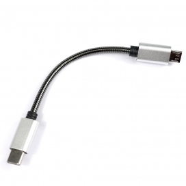 DD ddHiFi TC03 USB Type-C to Micro-USB Cable สายแปลงสำหรับ FiiO Q1ii FiiO Q5 สายหุ้มฉนวนทำจากสแตนเลส