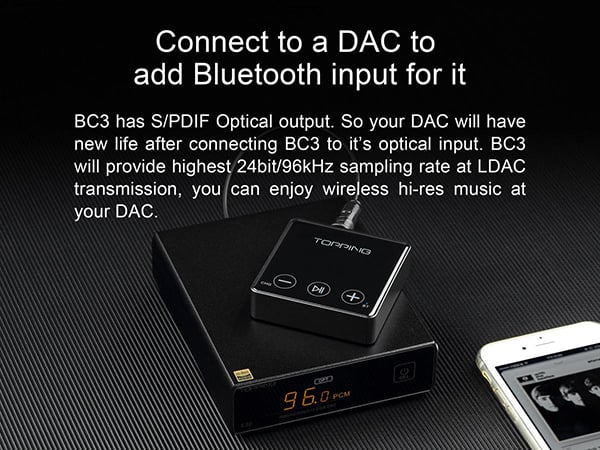 TOPPING BC3 Bluetooth Receiver ตัวรับสัญญาณมือถือ รองรับ Bluetooth 5.0 LDAC Double Hi-Res