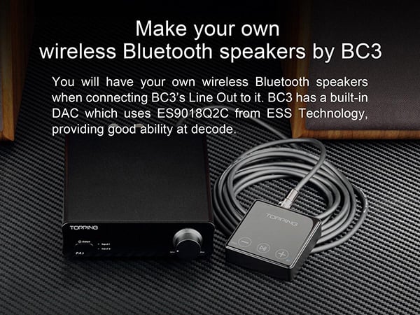 TOPPING BC3 Bluetooth Receiver ตัวรับสัญญาณมือถือ รองรับ Bluetooth 5.0 LDAC Double Hi-Res
