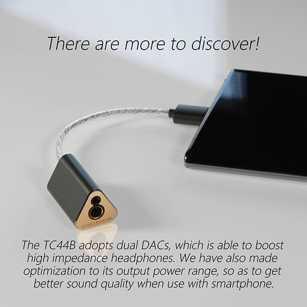 ddHiFi TC44B สายแปลง Type-C to 2.5/4.4mm Balanced DAC Amplifier มาพร้อม Dual DACs รองรับ PCM 32bit/384kHz