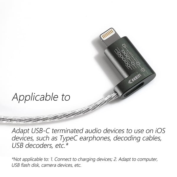 DD ddHiFi MFi06 สายแปลง Lightning to USB Type-C ใช้ทองแดง OCC ชุบเงินถักระดับ 6N