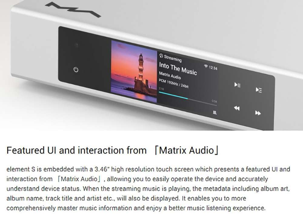 Matrix Audio Element S เครื่องเล่นเพลงเครือข่ายตั้งโต๊ะ พร้อม Output USB DAC