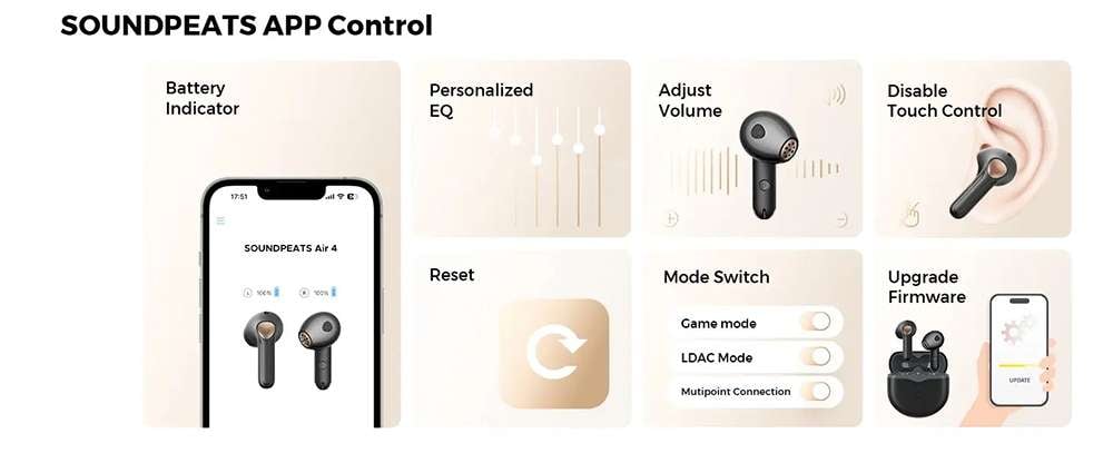 SoundPEATS Air4 หูฟังไร้สาย True Wireless รองรับ Bluetooth 5.3 aptX